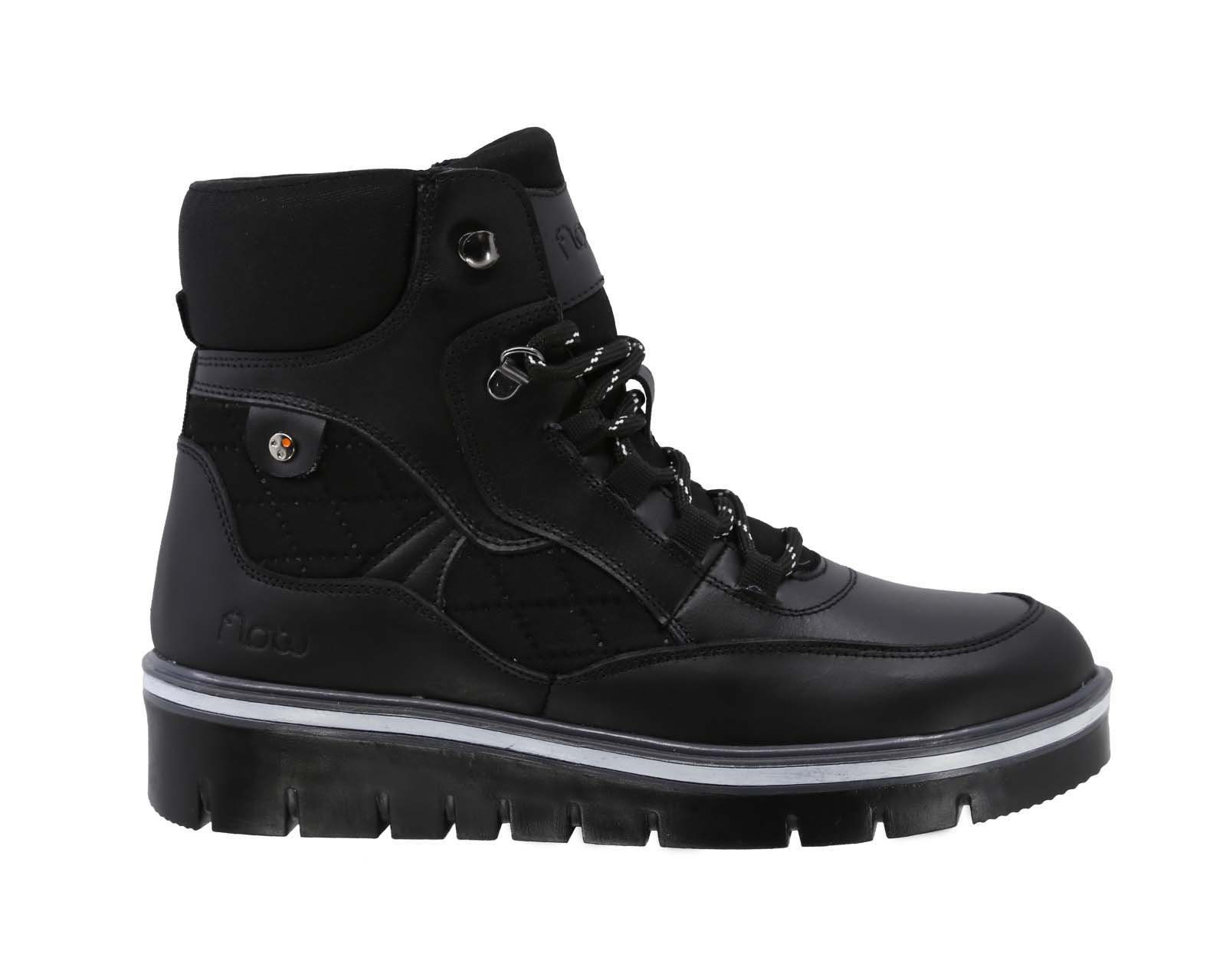 Foto 2 | Botas Urbanas Triples Flow De Piel color Negro para Mujer