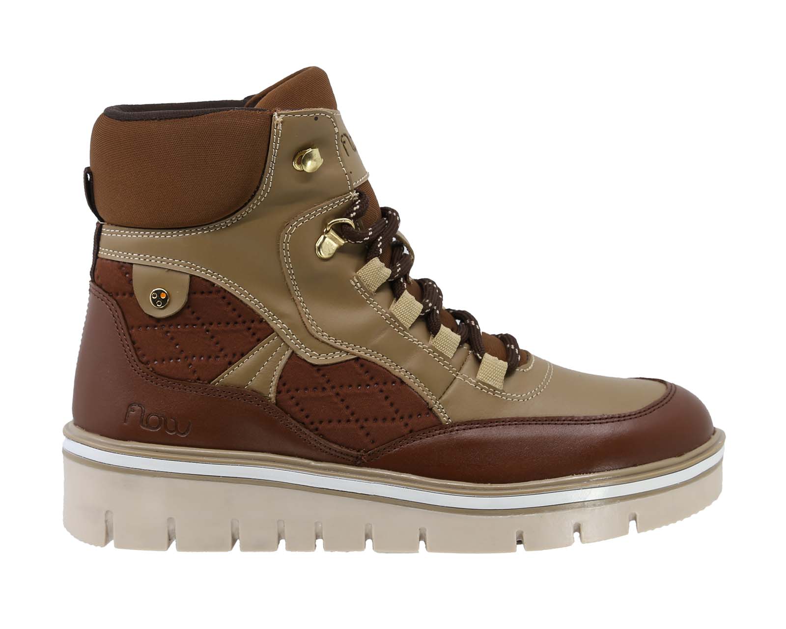 Foto 2 | Bota Urbana de Piel Triples Flow Muriel 37080 Marrón