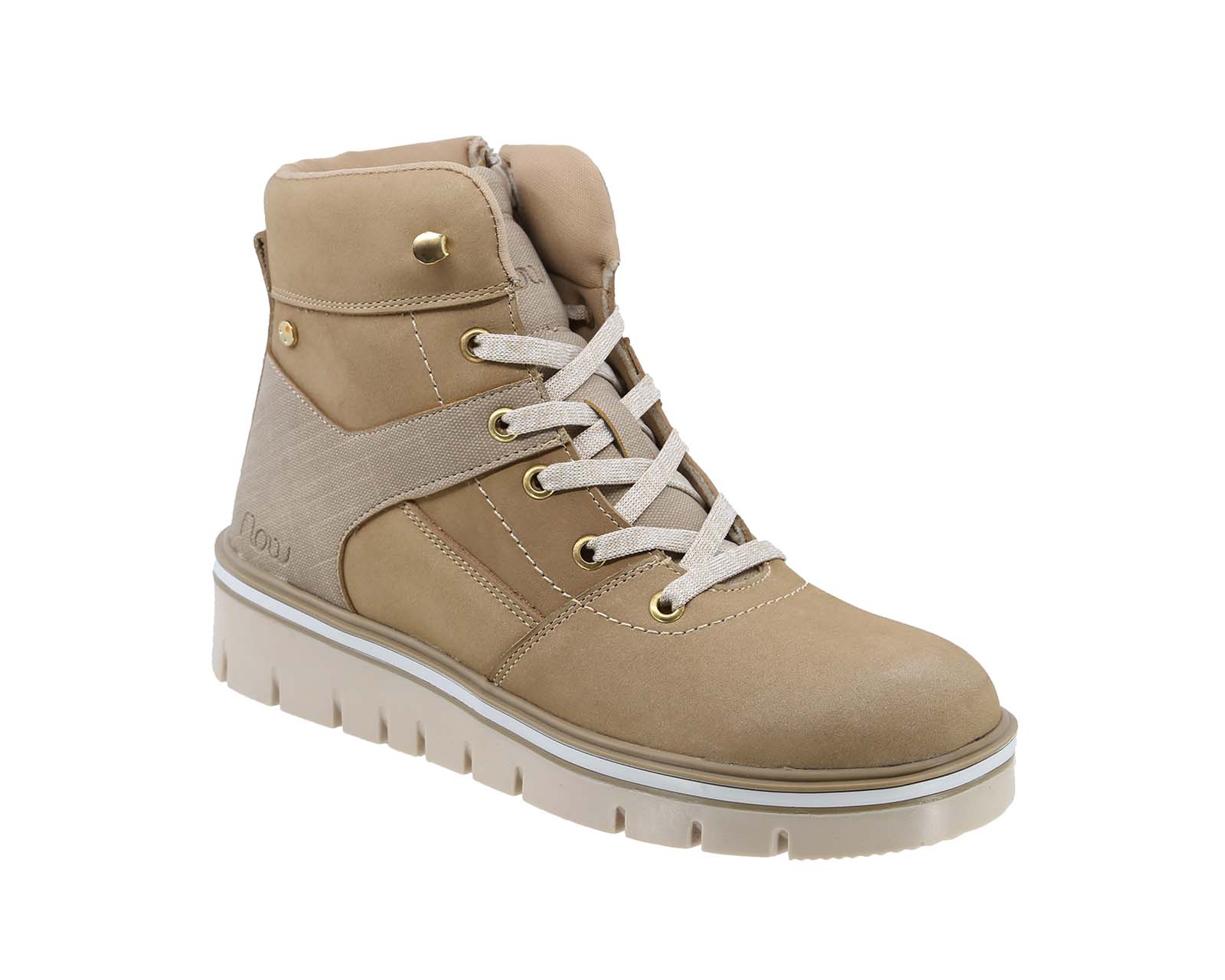 Foto 2 pulgar | Bota Casual Triples Flow de Piel Muriel 37081 Beige