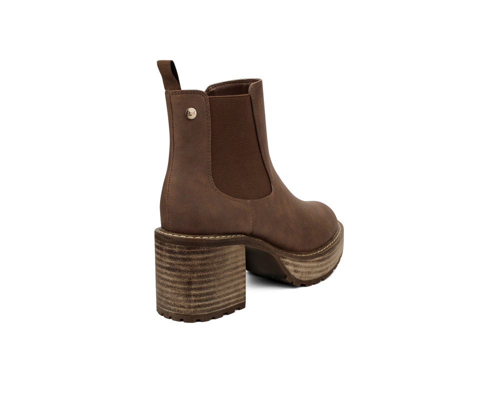 Foto 4 pulgar | Botín Lob Footwear Pu 92503570 Café para Mujer