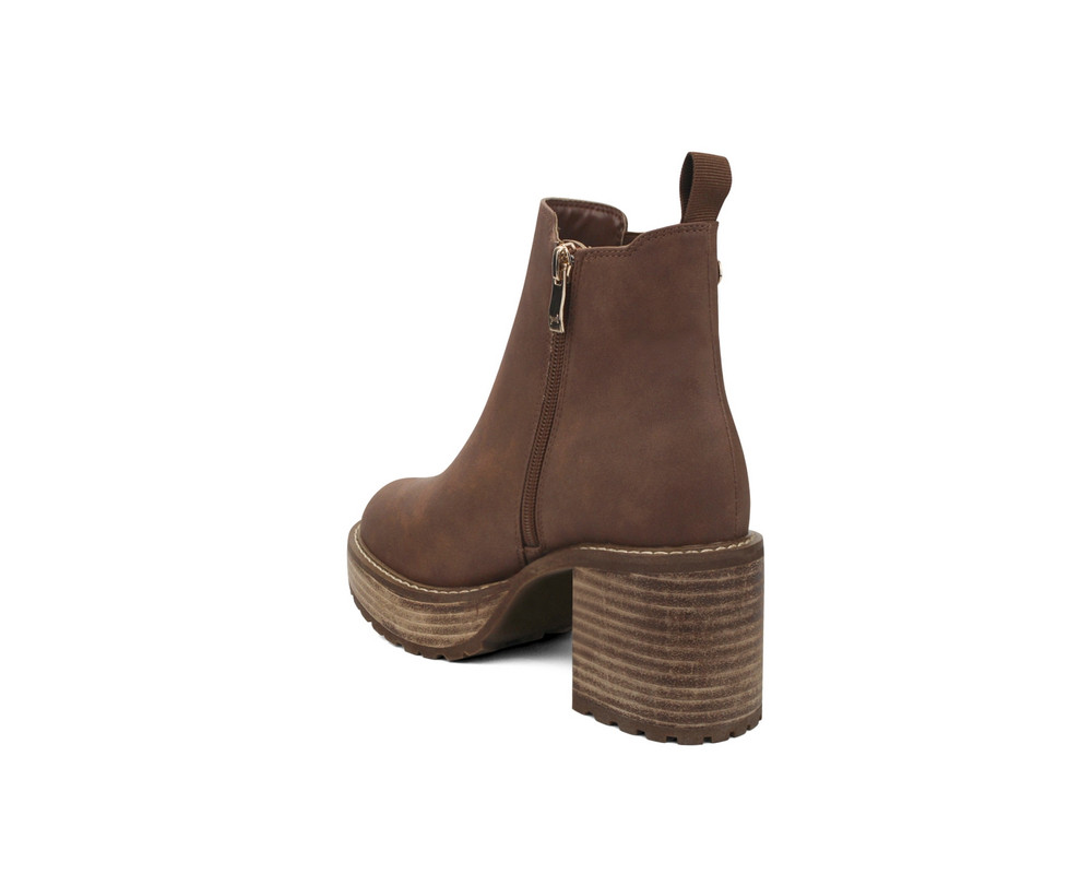 Foto 4 | Botín Lob Footwear Pu 92503570 Café para Mujer