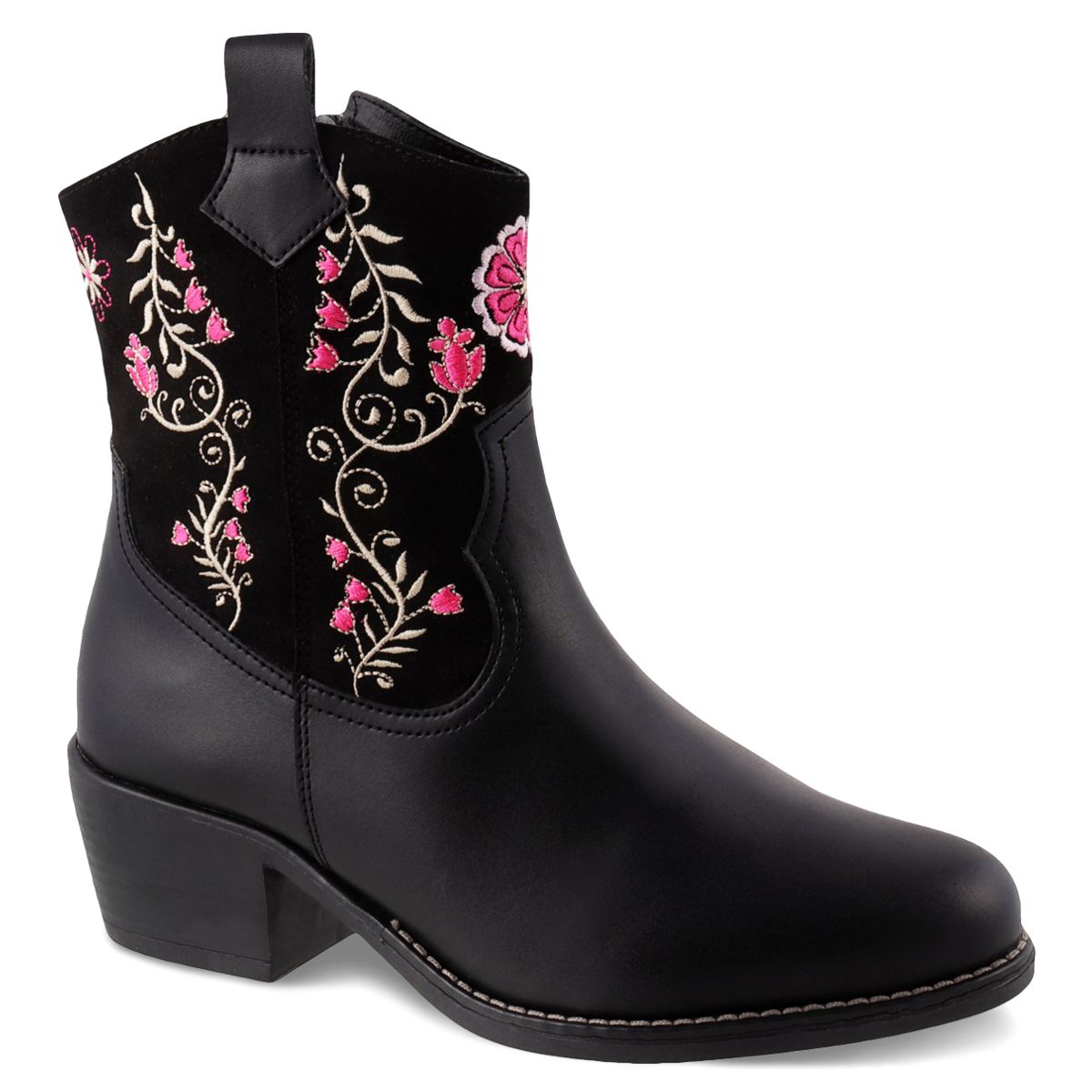 Botas Vaqueras para Mujer Dominiq color Negro Bordadas