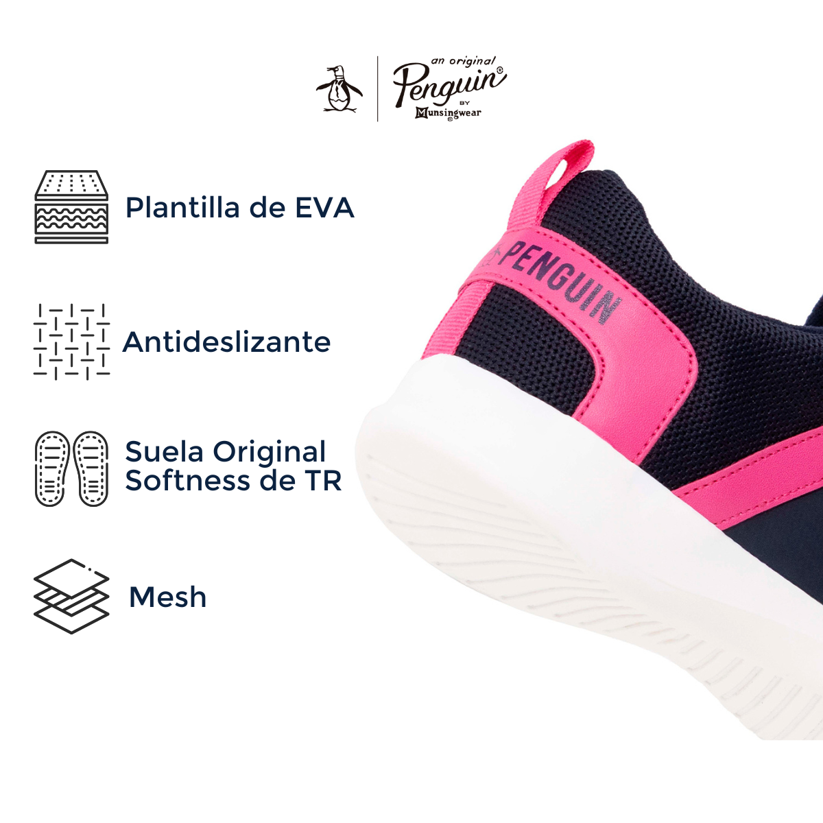 Foto 5 pulgar | Tenis para Mujer Original Penguin Penélope Azul Marino