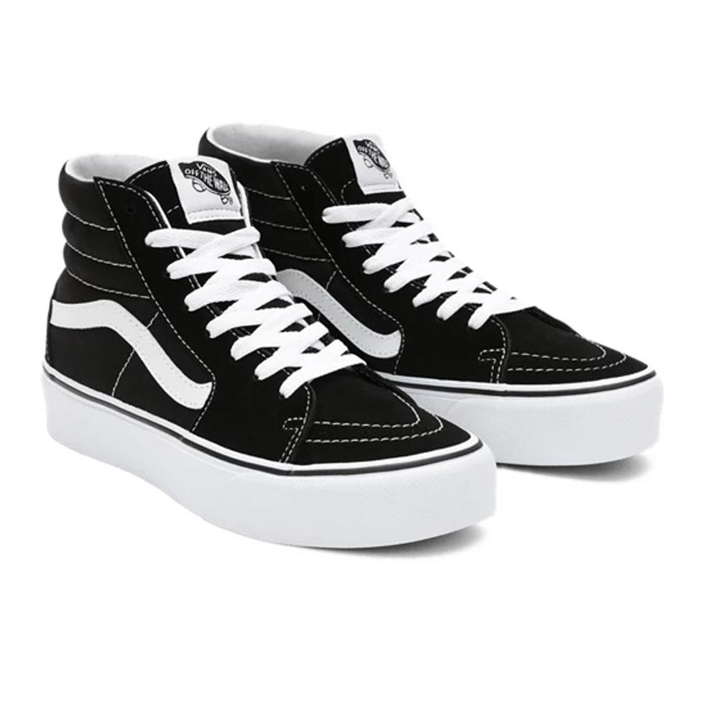 Foto 2 | Tenis Mujer Vans Alto Casual Textil Tela Comodos Urbanos Sport Ajustables Cordones Negro