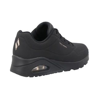 Foto 2 | Tenis Mujer Skechers Casual Urbano Textil Sintetito Ligeros Ajustables Cordones Negro