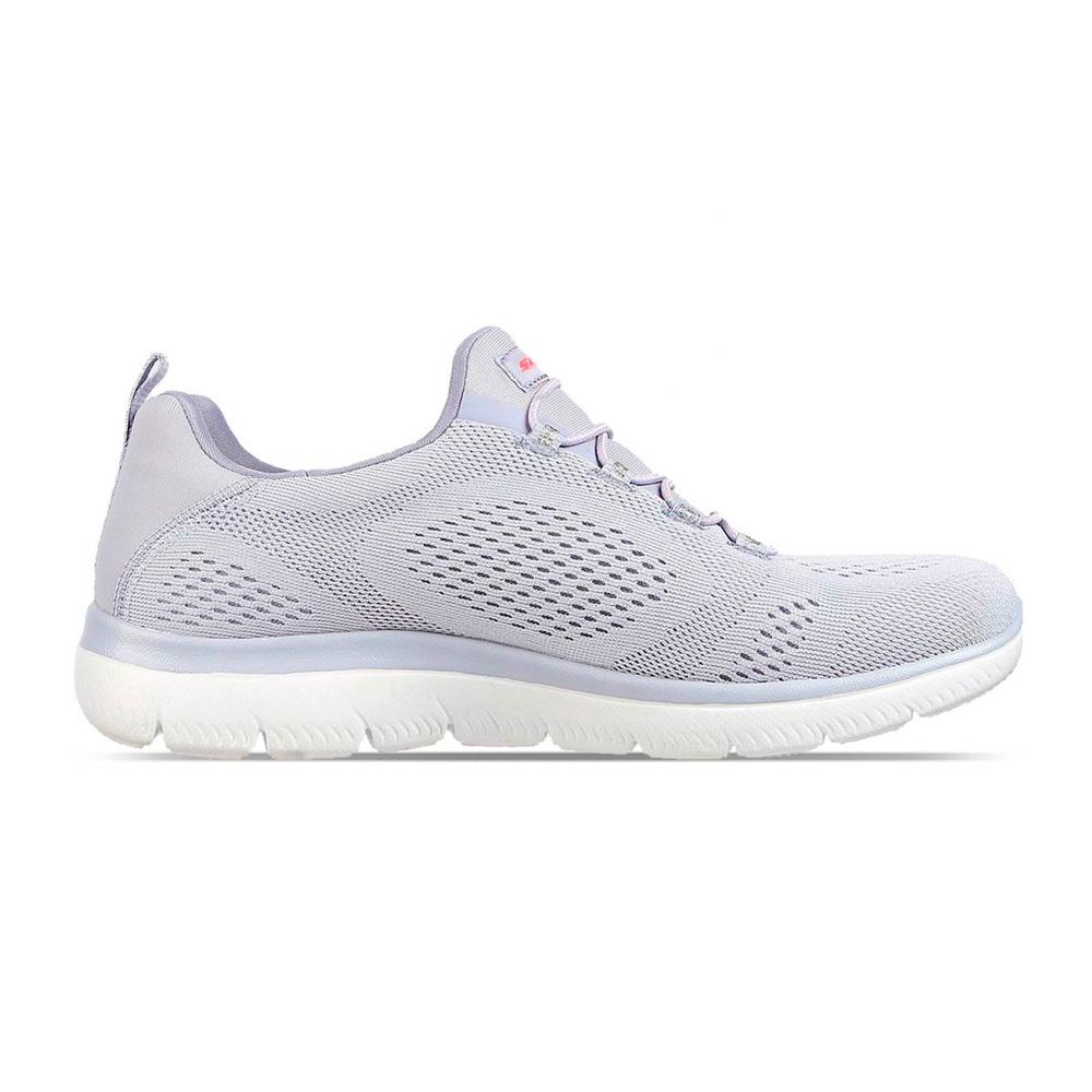 Foto 3 pulgar | Tenis Skechers Summits Perfect Views Gris Lavanda para Mujer