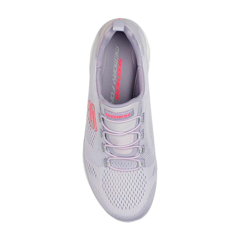 Foto 5 pulgar | Tenis Skechers Summits Perfect Views Gris Lavanda para Mujer