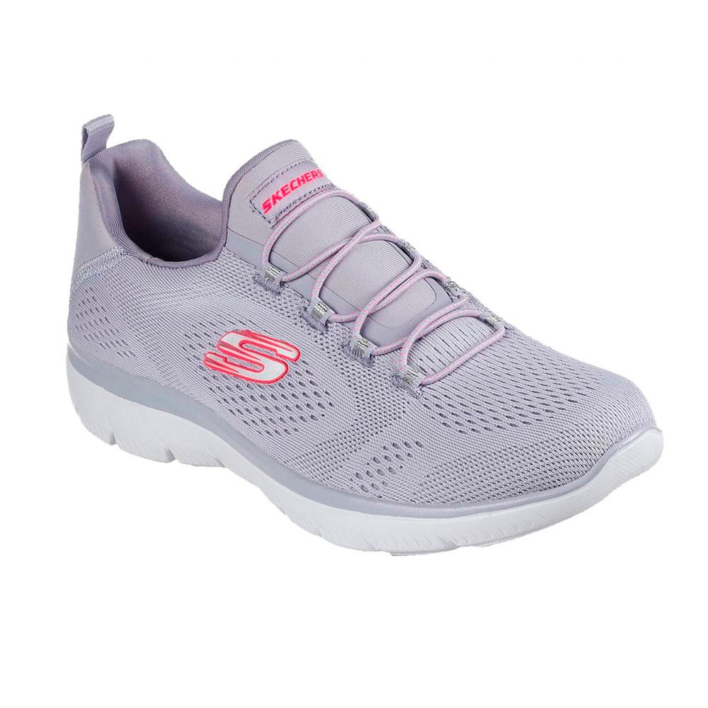 Foto 6 pulgar | Tenis Skechers Summits Perfect Views Gris Lavanda para Mujer
