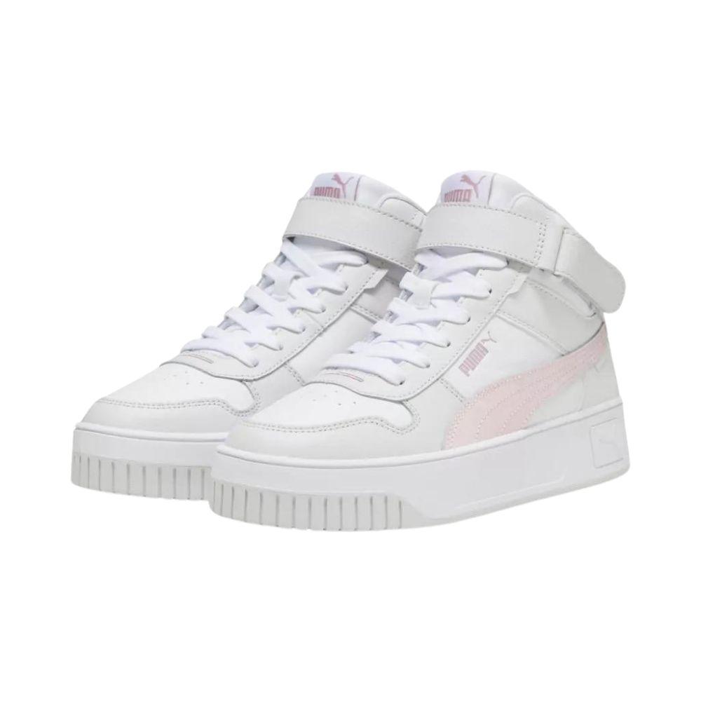 Foto 3 pulgar | Tenis Puma Carina Street Mid Blancos para Mujer Juvenil