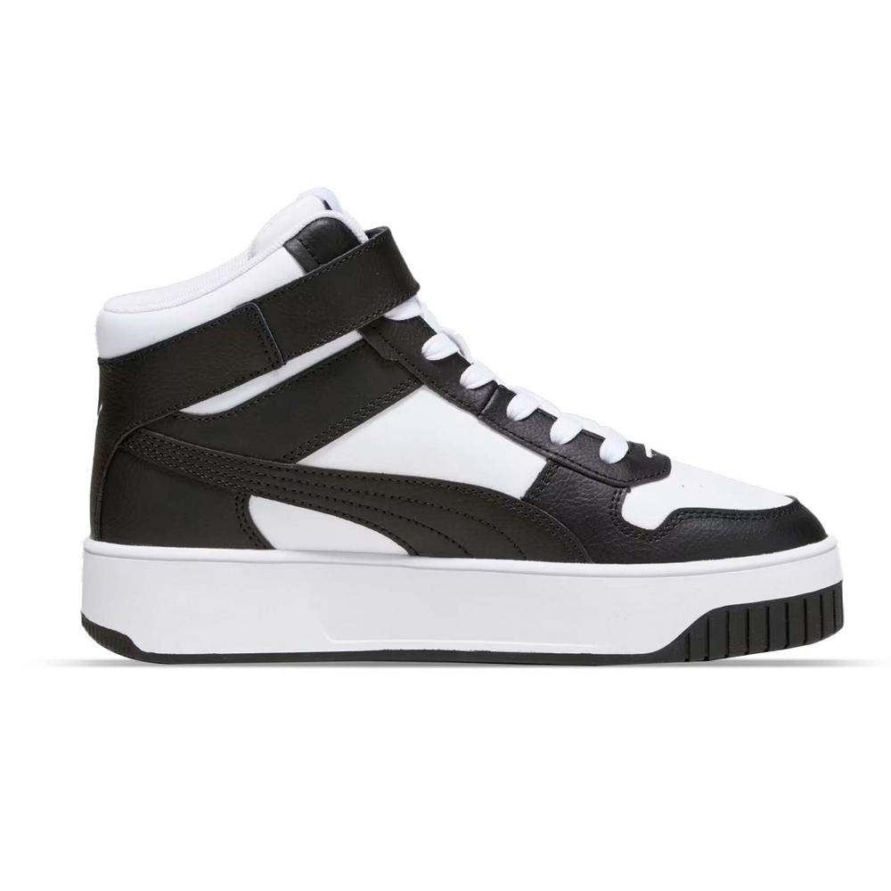 Foto 3 pulgar | Tenis Puma Carina Street Blancos con Negro para Mujer