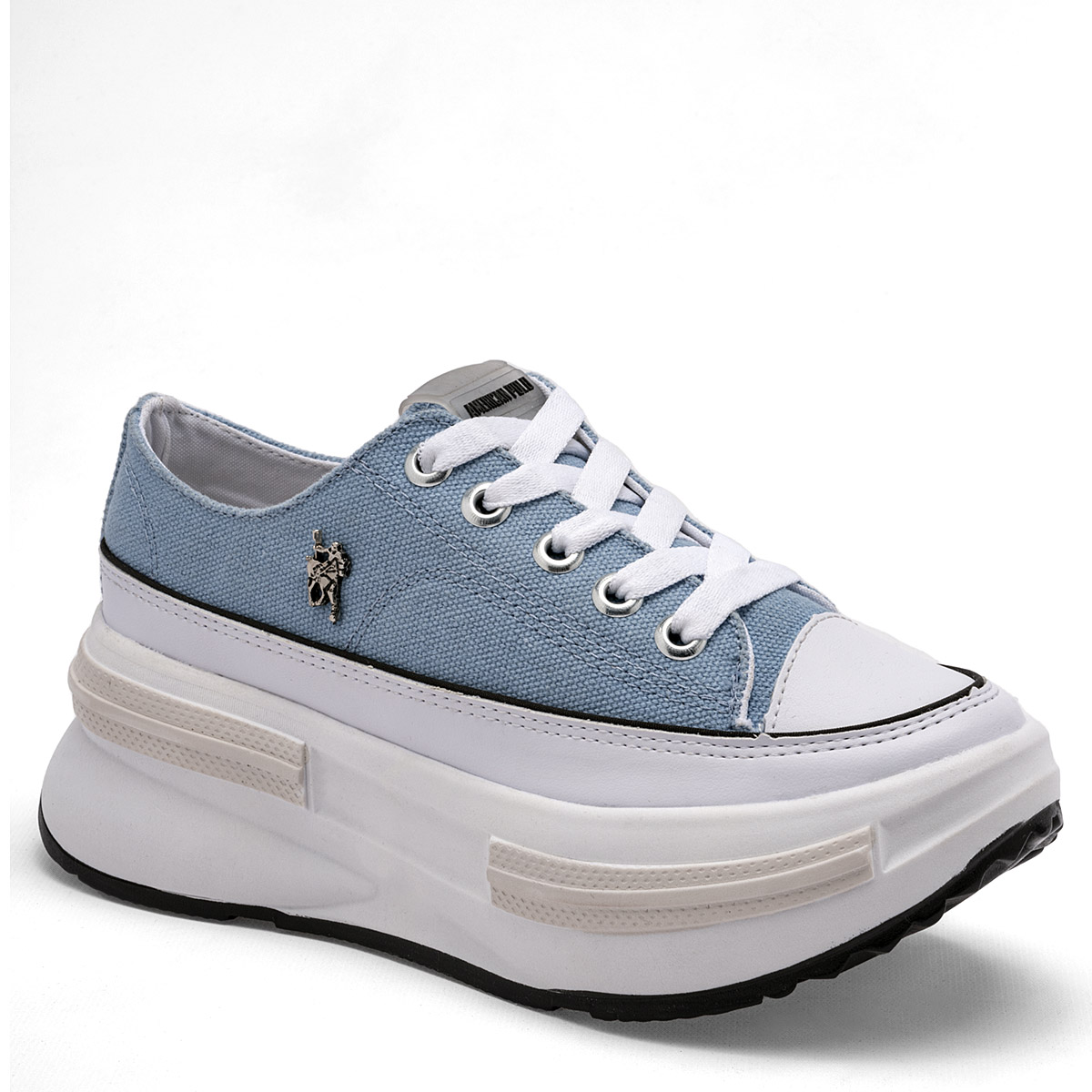 Foto 2 pulgar | Tenis con Plataforma para Mujer American Polo Azul