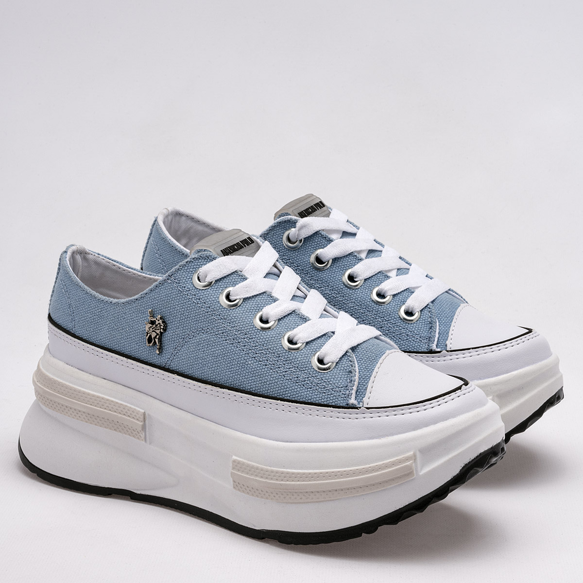 Foto 3 pulgar | Tenis con Plataforma para Mujer American Polo Azul