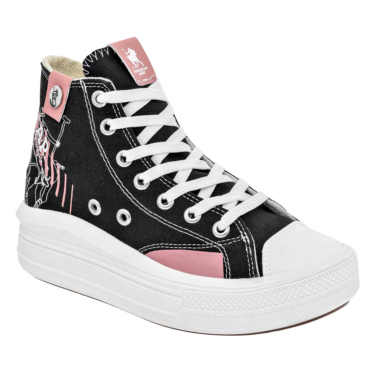 Foto 2 pulgar | Tenis American Polo Negros 112901 para Mujer