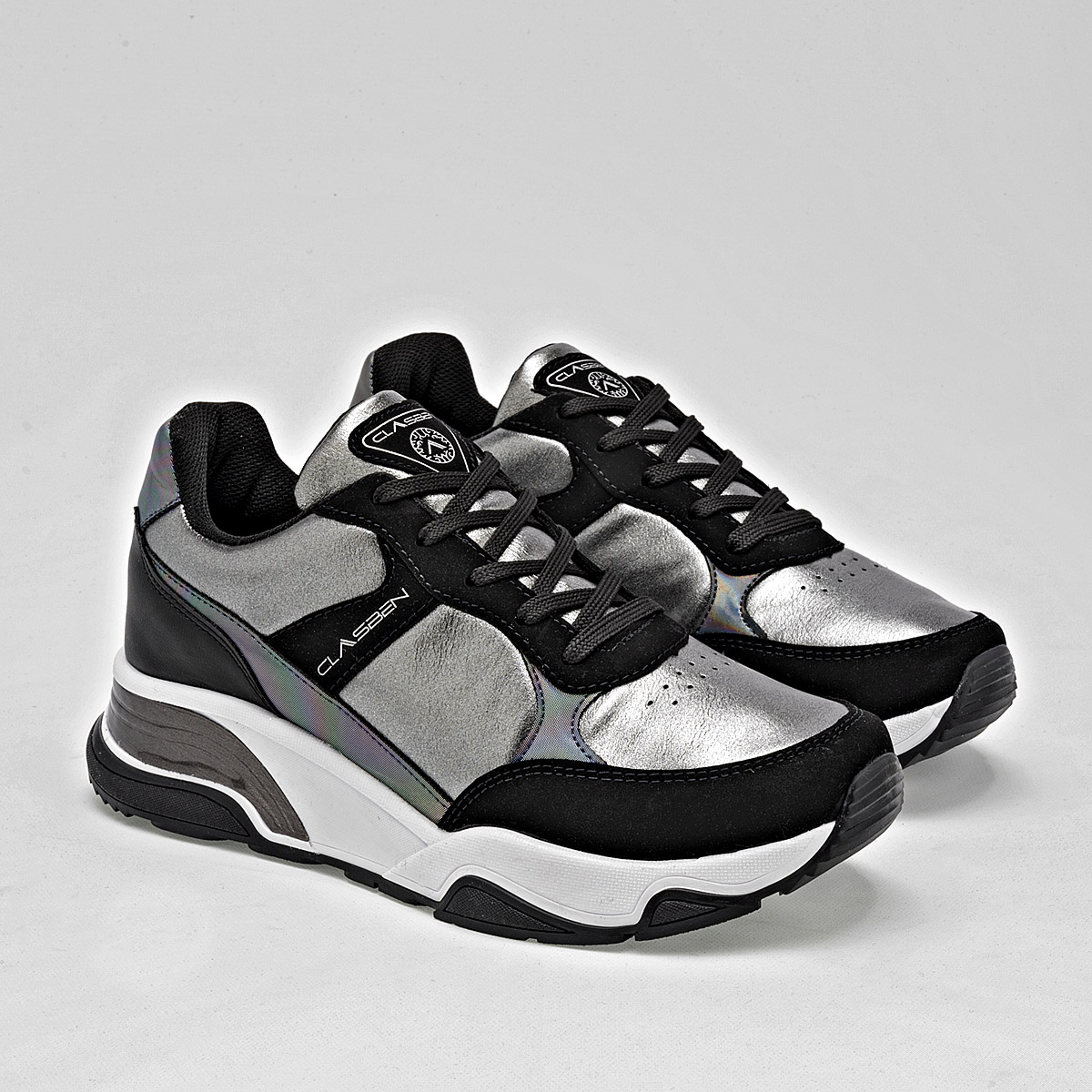 Foto 2 | Tenis Urbanos  Clasben 121236 Grises para Mujer