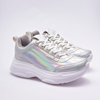 Foto 2 | Tenis Urbanos para Mujer Miss Pink Plateados