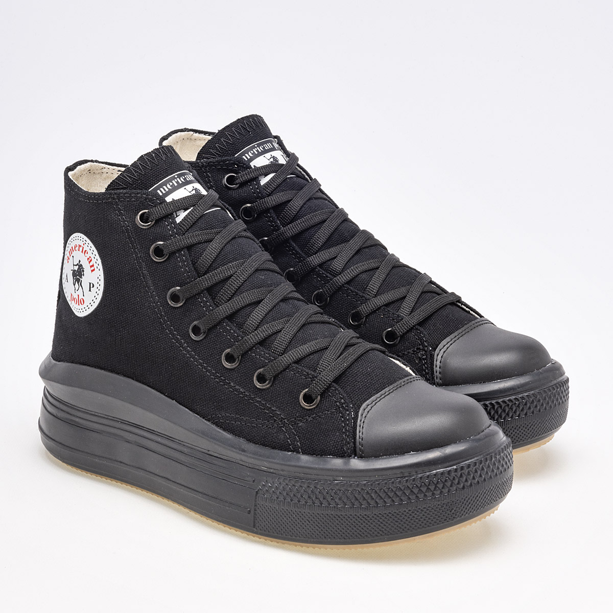 Foto 2 | Tenis Urbano American Polo 122070 Negros para Mujer
