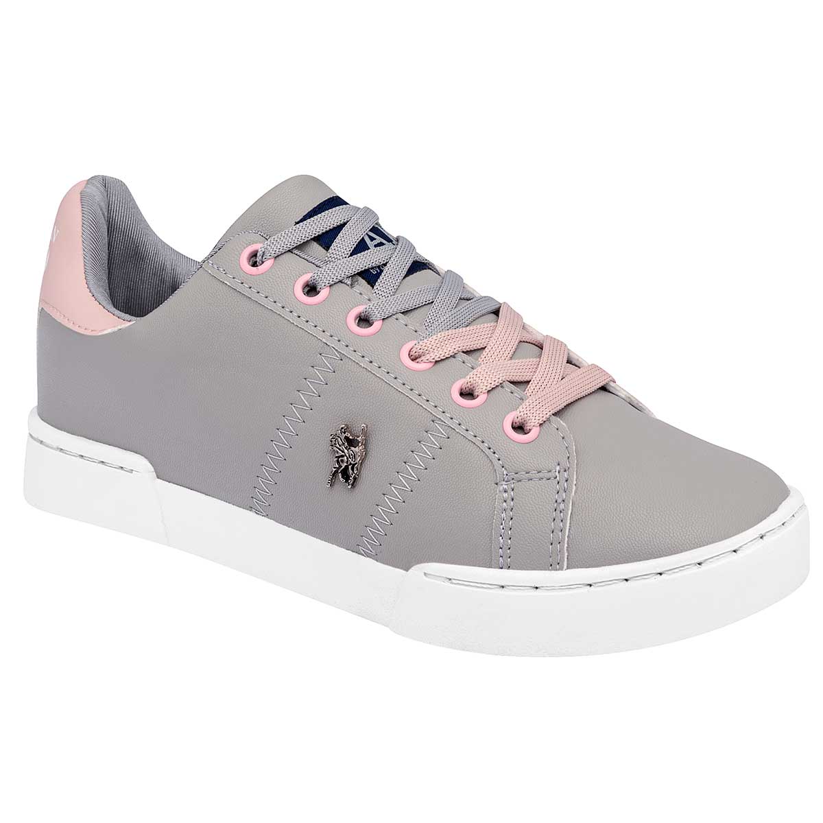Foto 2 pulgar | Tenis Urbanos American Polo Grises para Mujer