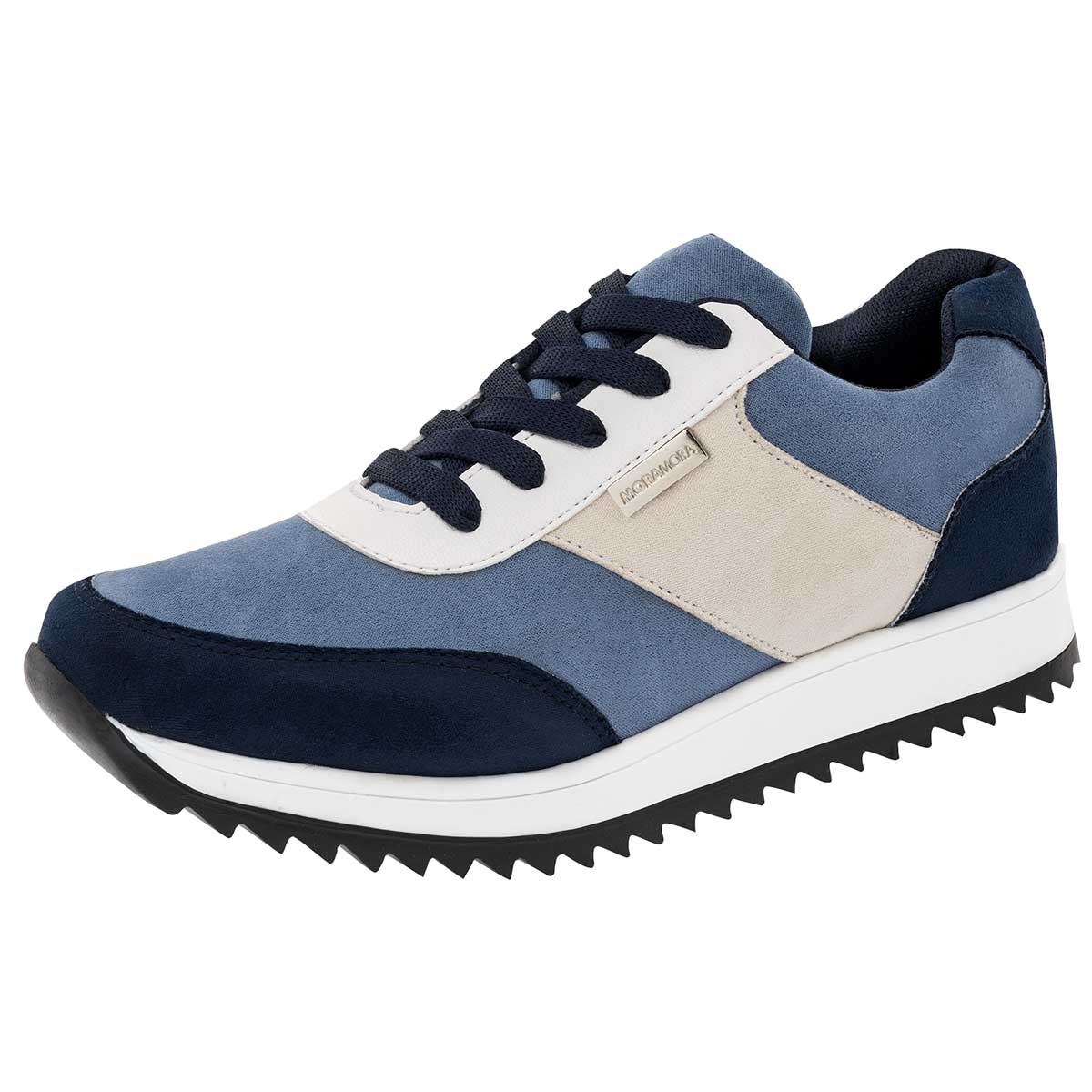 Foto 2 pulgar | Tenis Urbano Moramora Azul Beige Marino Código 90818-1 para Mujer