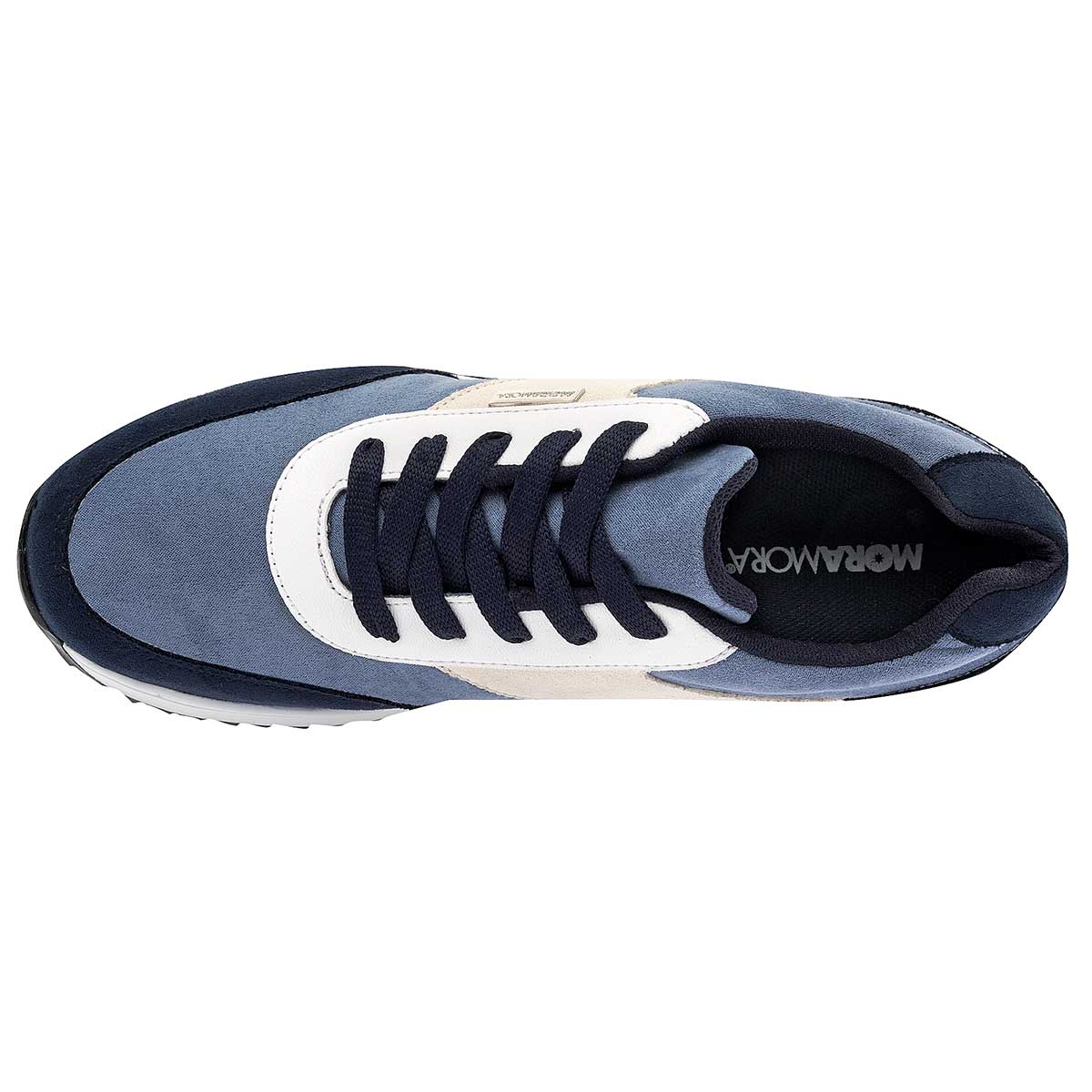 Foto 3 pulgar | Tenis Urbano Moramora Azul Beige Marino Código 90818-1 para Mujer