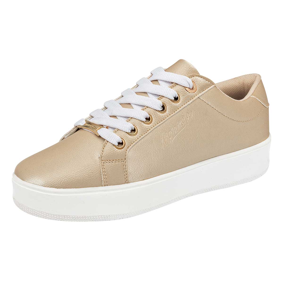 Foto 2 pulgar | Tenis Urbanos MoraMora Beige 109657-1 para Mujer