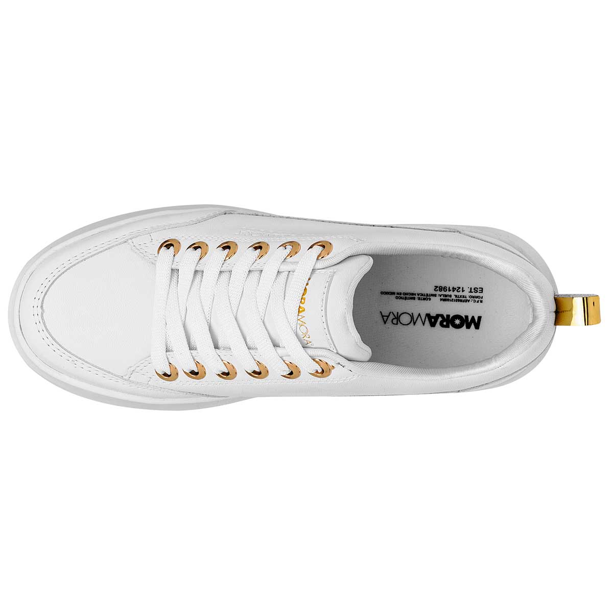 Foto 3 pulgar | Moramora Tenis Urbano Para Mujer Blanco, Código 117171-1