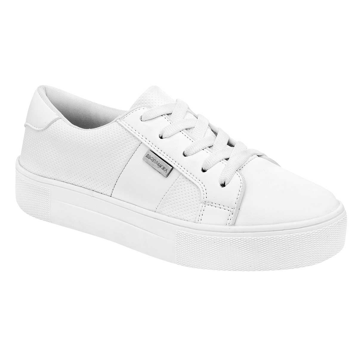 Foto 2 pulgar | Moramora Tenis Urbano Para Mujer Blanco, Código 98644-1
