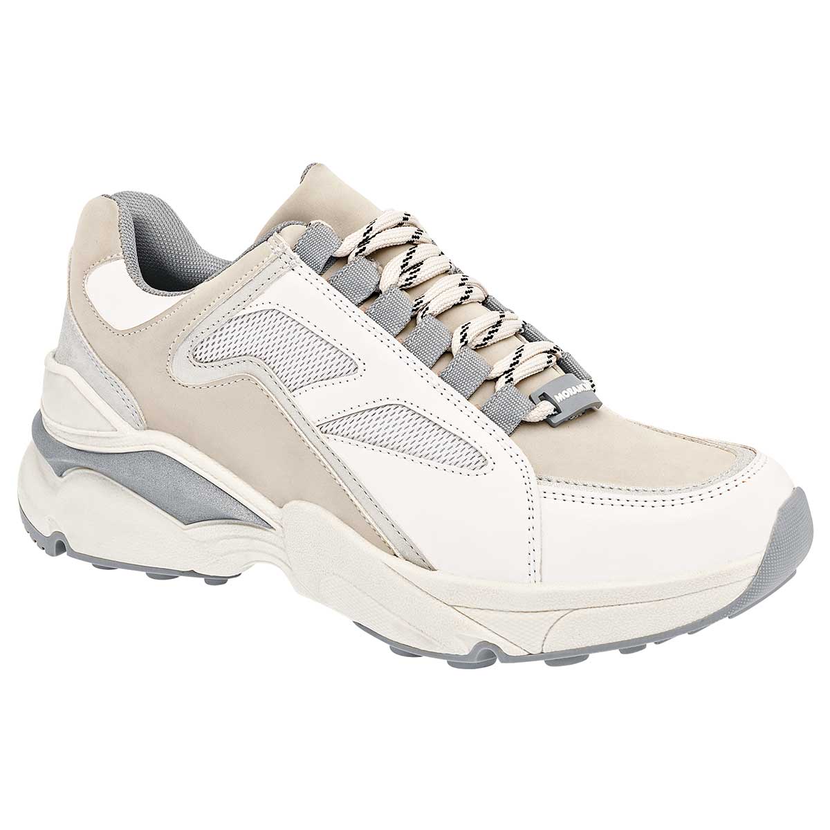 Foto 2 pulgar | Tenis Urbanos MoraMora Blancos con Beige para Mujer