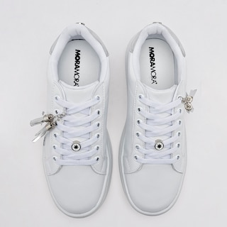 Foto 3 | Tenis Moramora Blanco Casuales para Mujer