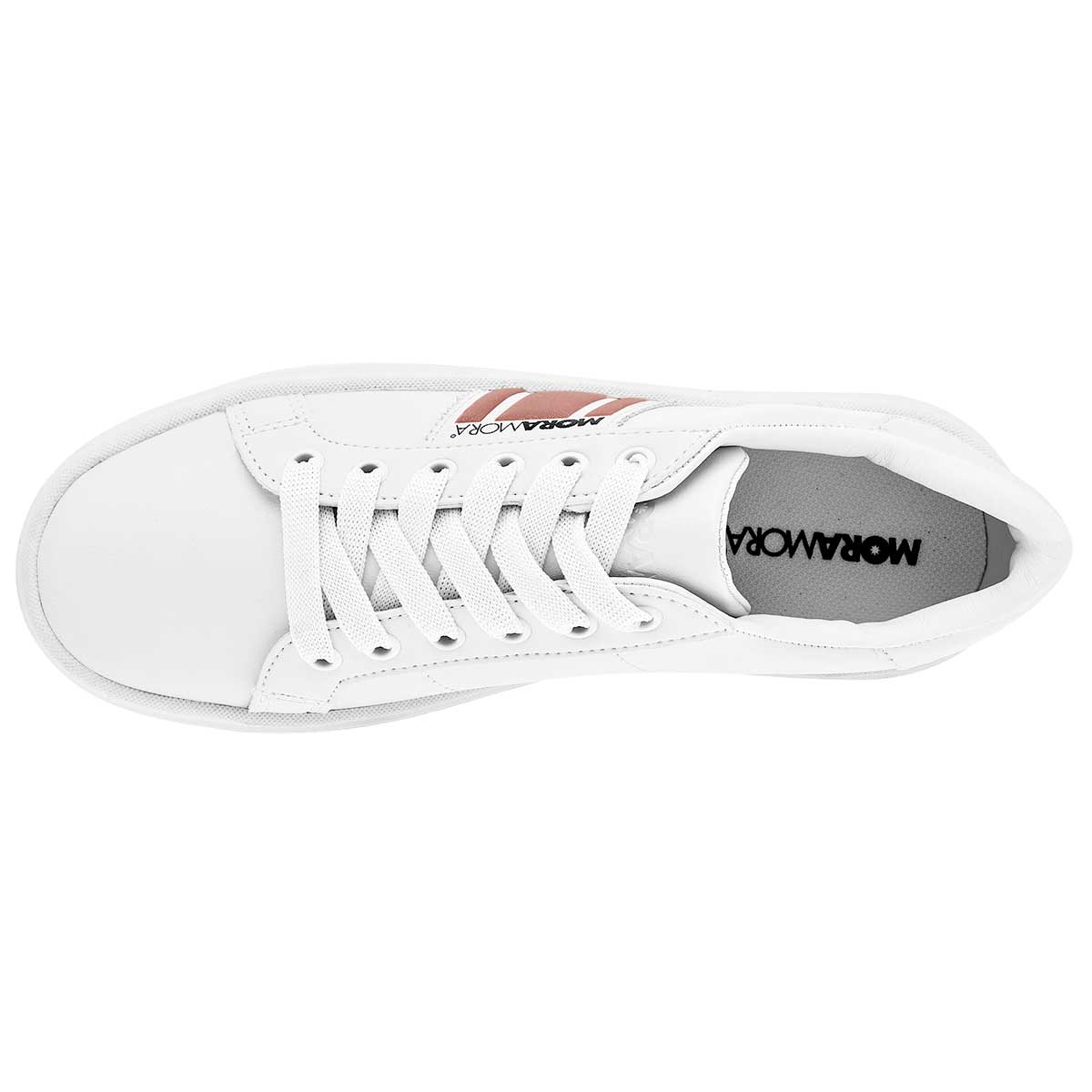 Foto 3 pulgar | Tenis Urbano Moramora Blanco con Rosa Código 101815-1 para Mujer