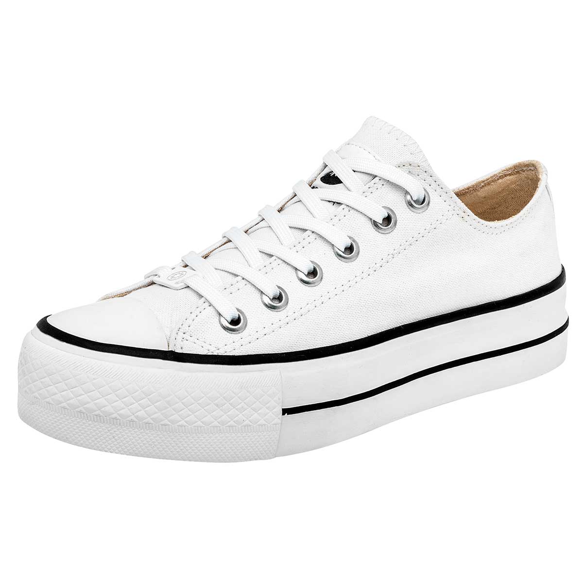 Foto 2 pulgar | Moramora Tenis Urbano Para Mujer Blanco, Código 116040-1
