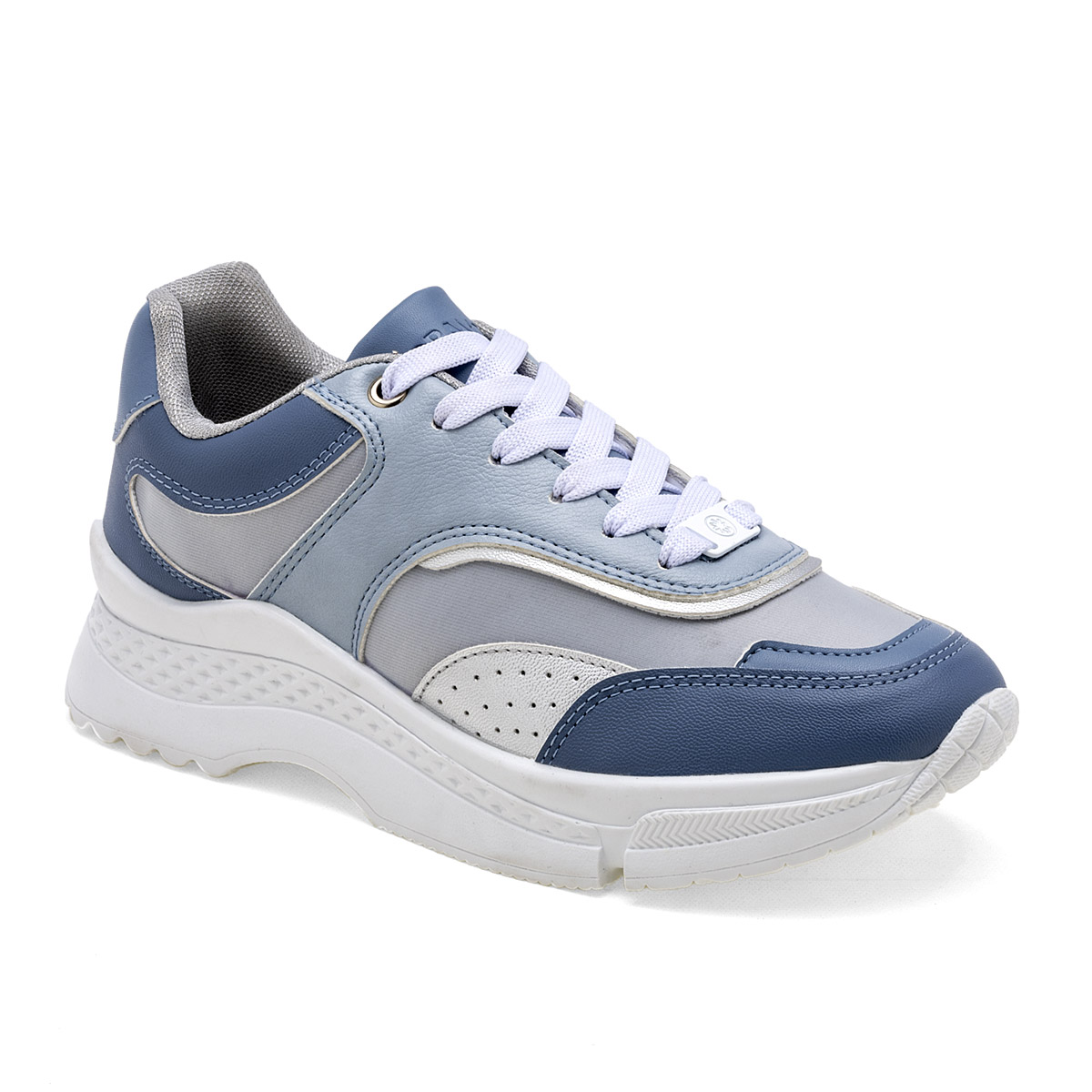 Foto 2 pulgar | Tenis Urbano Moramora Azul con Plata Código 121341-e para Mujer