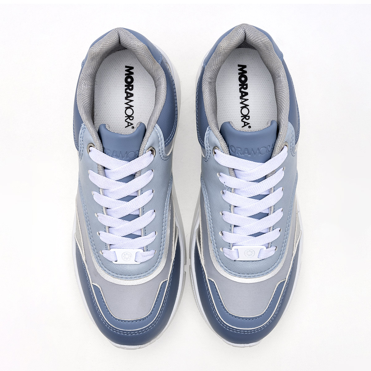 Foto 4 pulgar | Tenis Urbano Moramora Azul con Plata Código 121341-e para Mujer