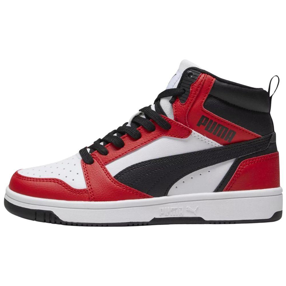 Tenis Puma Rebound V6 Mid Jr Unisex Casual Juvenil Blanco
