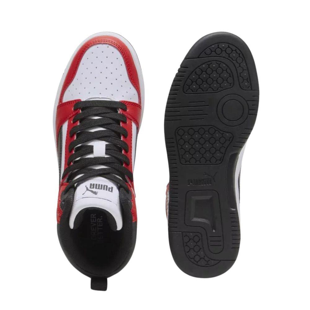 Foto 3 | Tenis Puma Rebound V6 Mid Jr Unisex Casual Juvenil Blanco