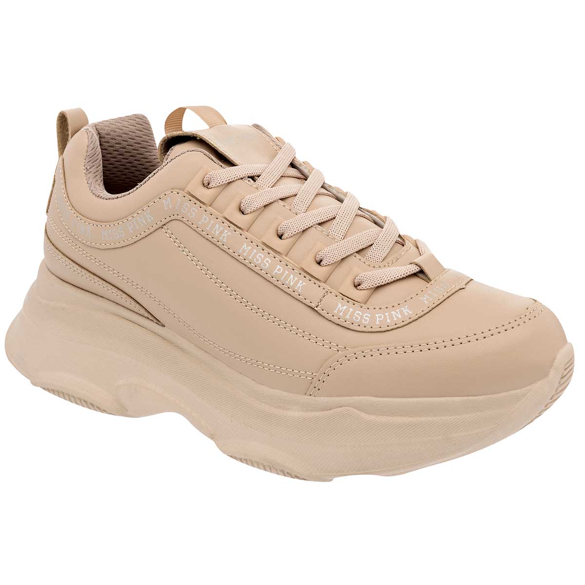 Foto 1 | Tenis Miss Pink Beiges para Mujer