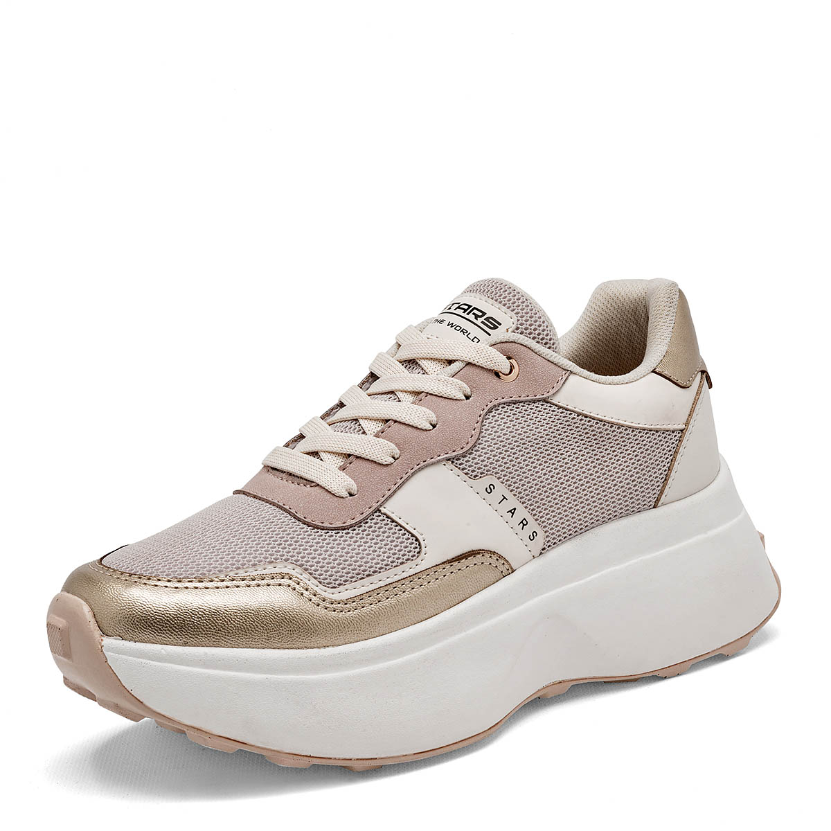 Tenis Urbanos Stars Of The World Beige 125781-e para Mujer