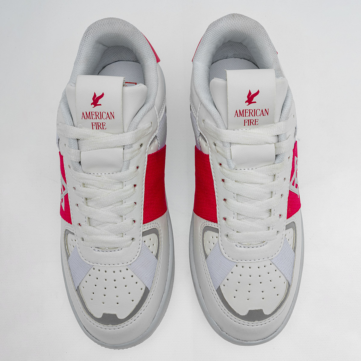 Foto 4 pulgar | American Fire Tenis Urbano Para Mujer Blanco Fucsia, Código 124701-e