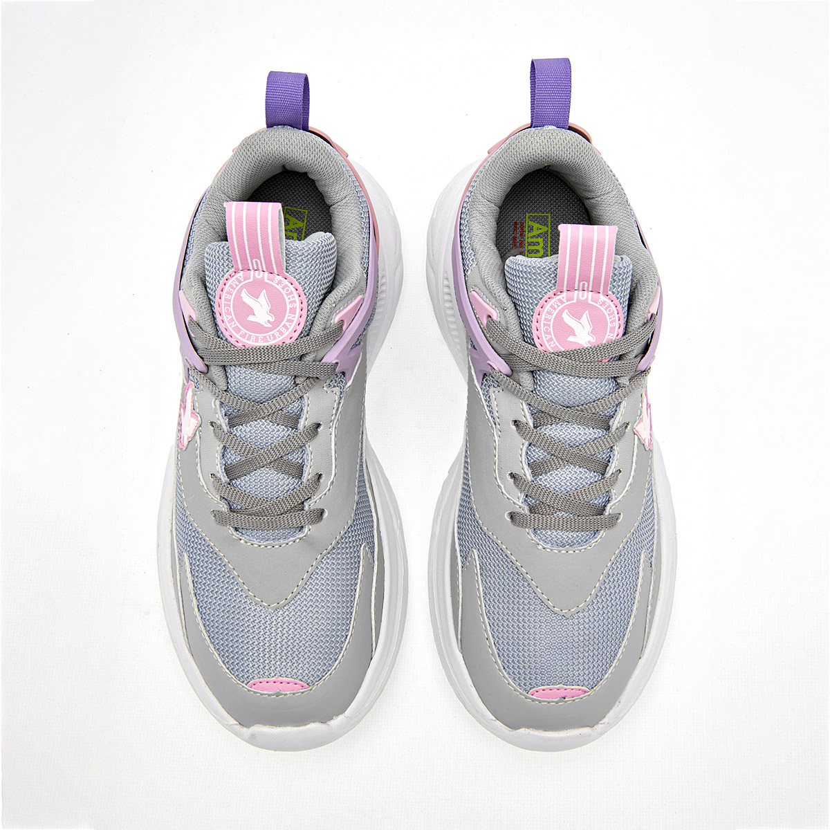 Foto 4 pulgar | Tenis Urbanos American Fire Gris Rosa Lila 126699-e para Mujer
