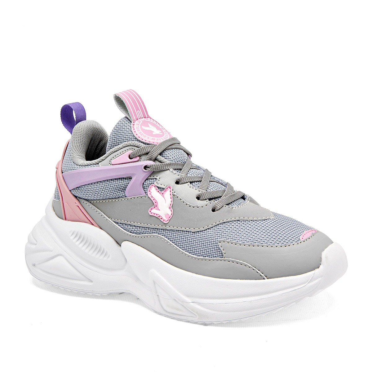 American Fire Tenis Urbano Para Mujer Gris Rosa Lila, Código 126699-e