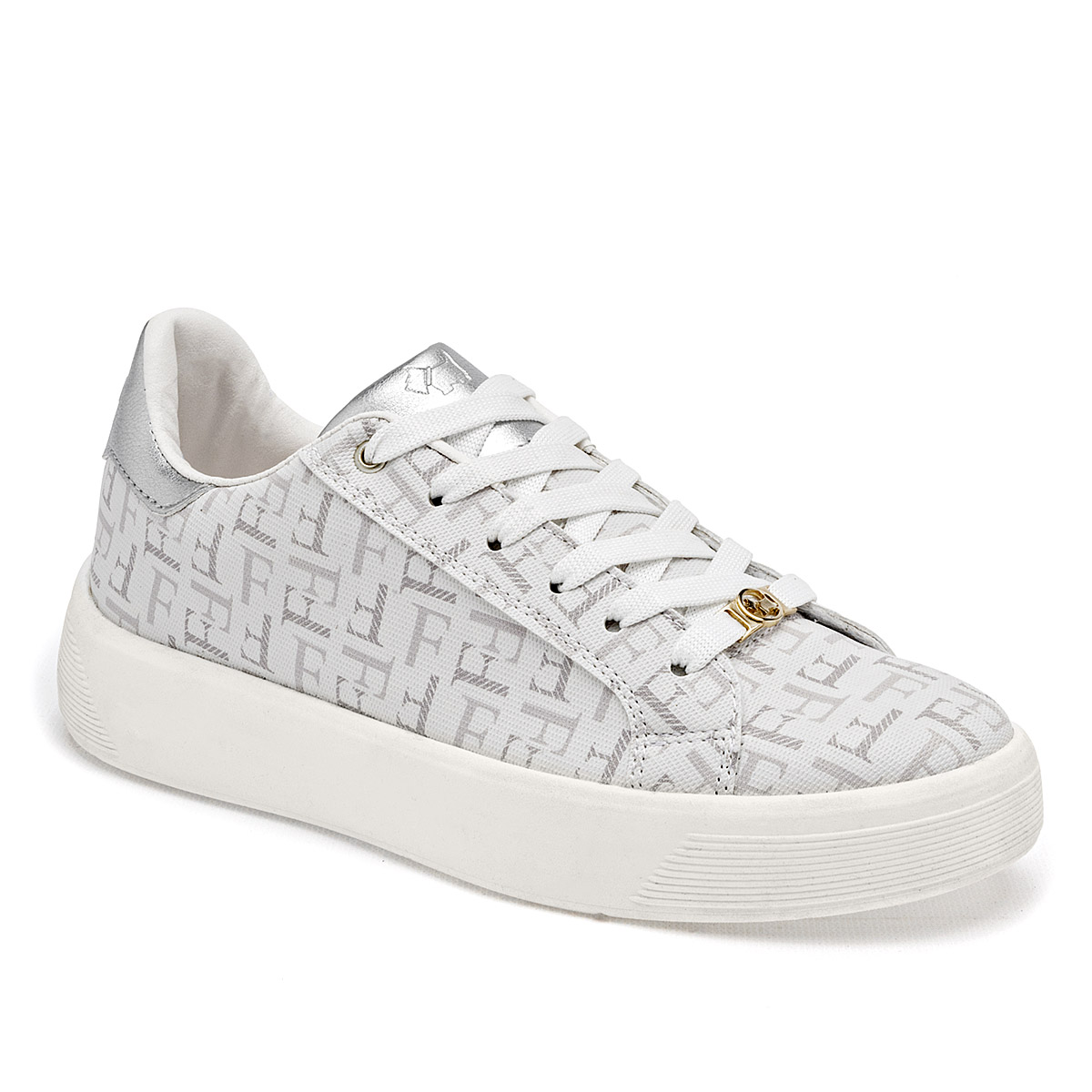 Foto 2 pulgar | Tenis para Mujer Ferrioni Blancos con Plateado