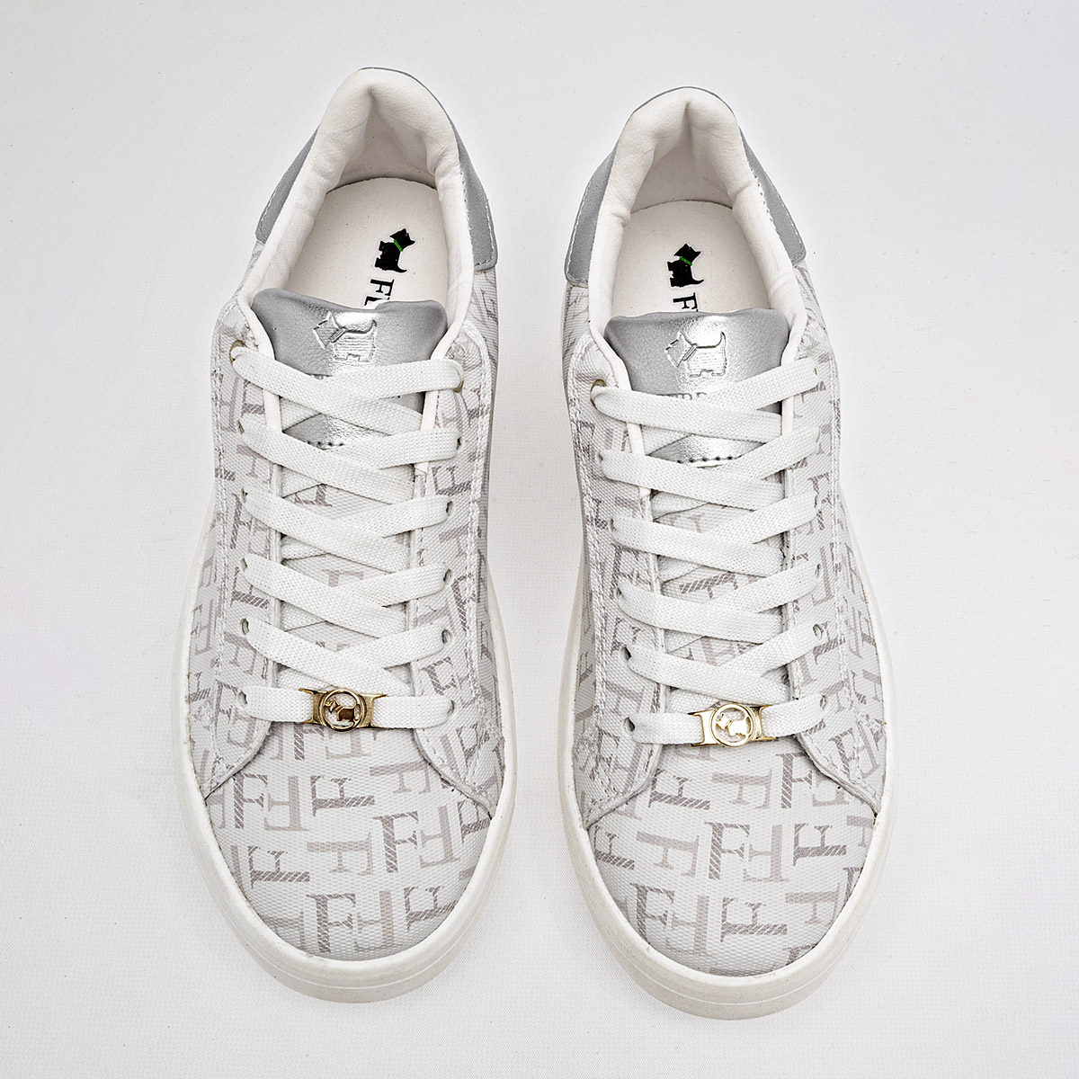 Foto 3 | Tenis para Mujer Ferrioni Blancos con Plateado