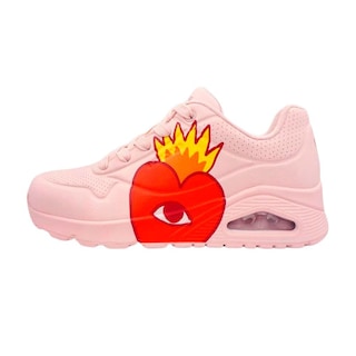Foto 1 | Tenis Skechers Uno Ricardo Cavolo Flaming Heart Mujer Rosa