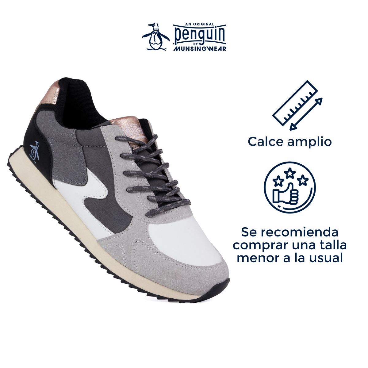 Foto 4 pulgar | Tenis Original Penguin Style Aura Color Gris Para Mujer