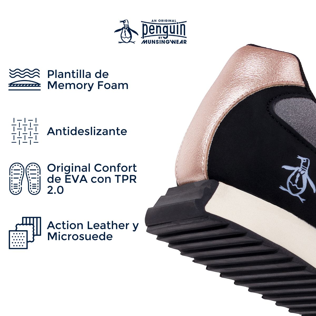 Foto 5 pulgar | Tenis Original Penguin Style Aura Color Gris Para Mujer
