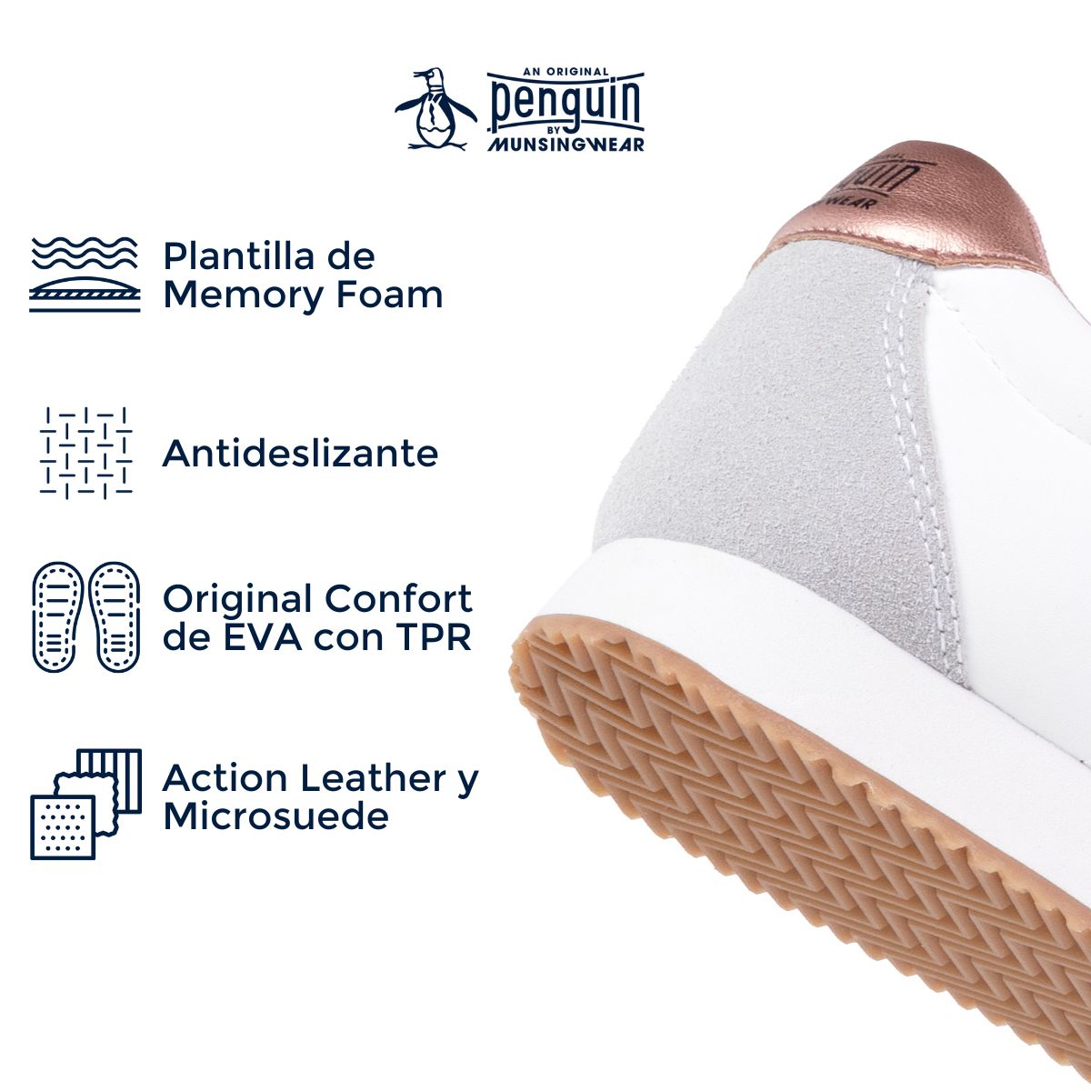 Foto 5 pulgar | Tenis Original Penguin Style Gaia Color Blanco Para Mujer