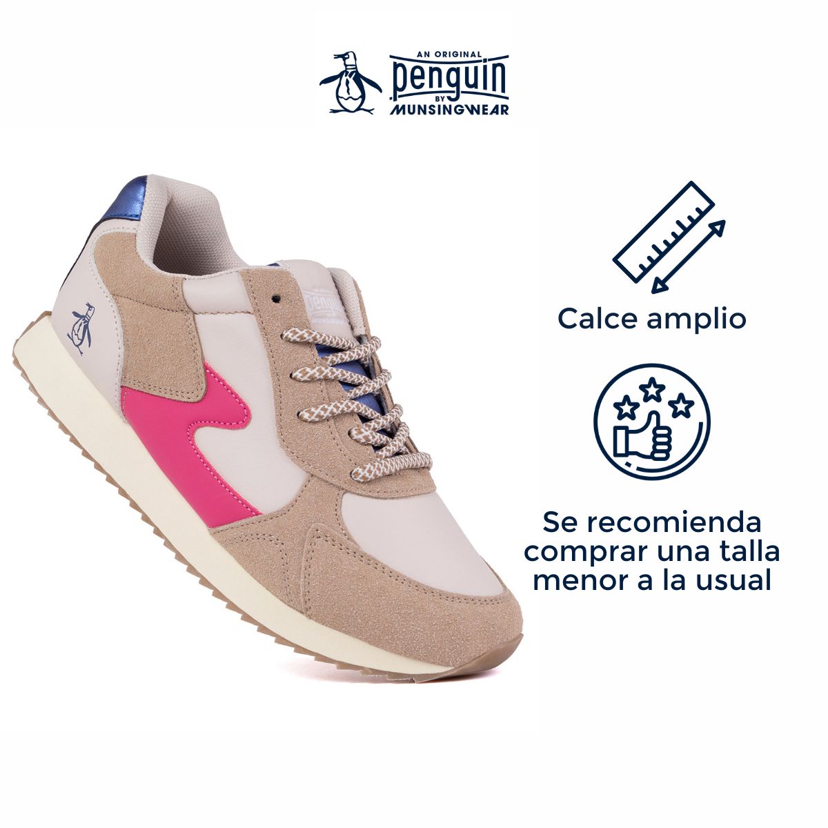 Foto 4 pulgar | Tenis Original Penguin Style Aura Color Beige Para Mujer