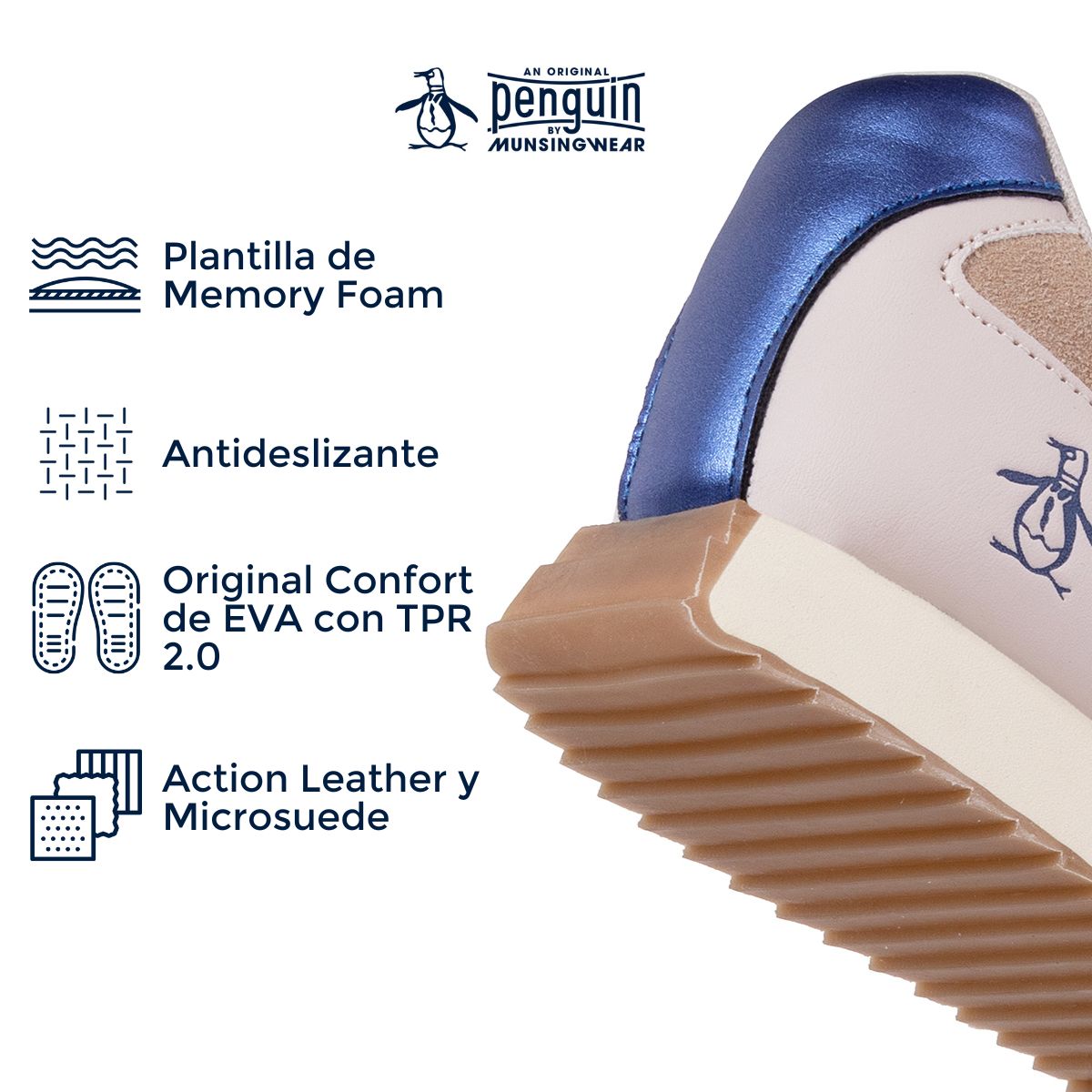 Foto 5 pulgar | Tenis Original Penguin Style Aura Color Beige Para Mujer