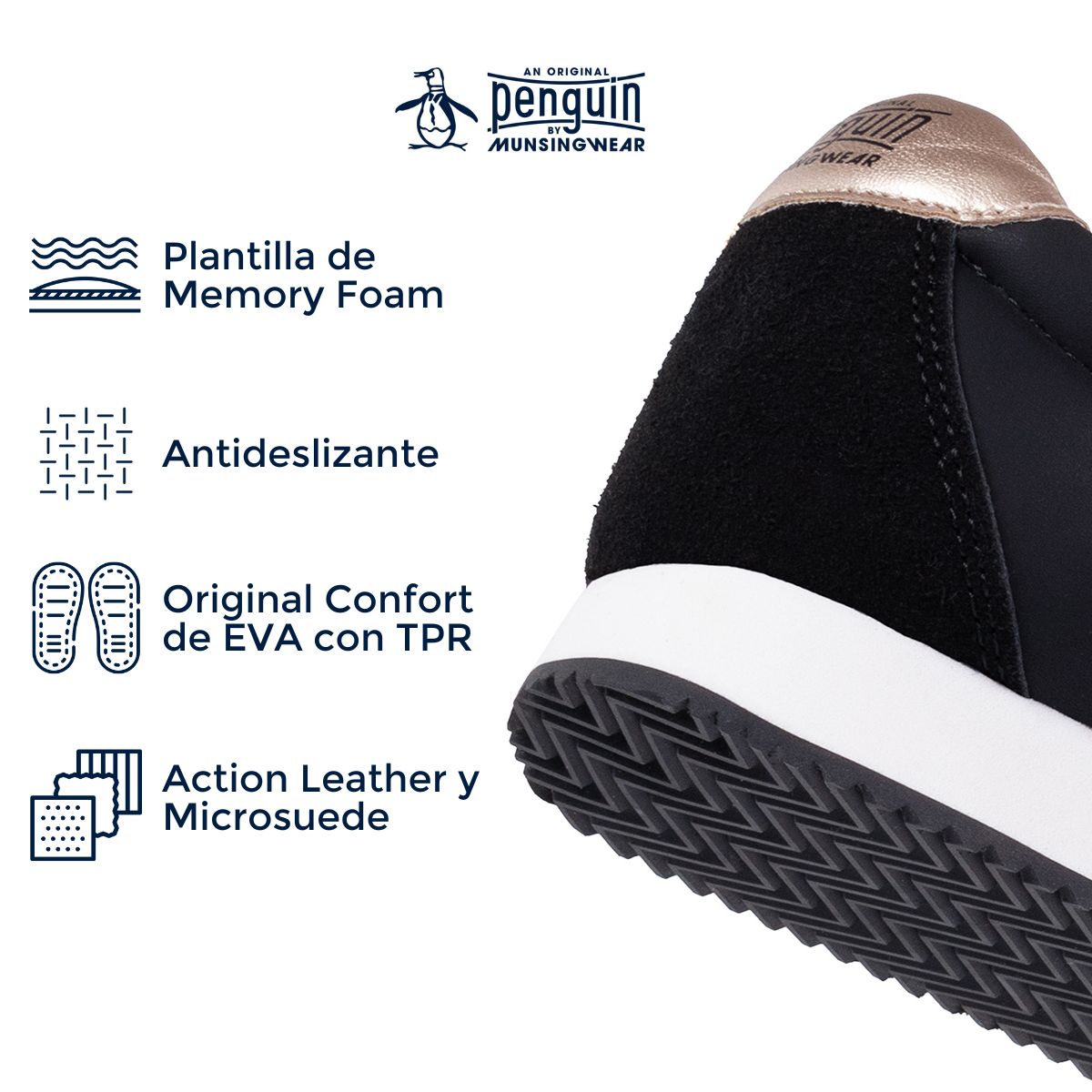 Foto 5 pulgar | Tenis Original Penguin Style Gaia Color Negro Para Mujer