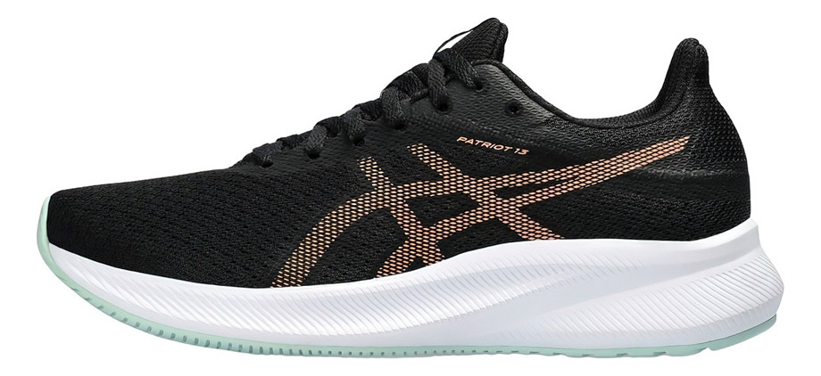 Tenis Asics Patriot 13 Negros con Dorado para Mujer