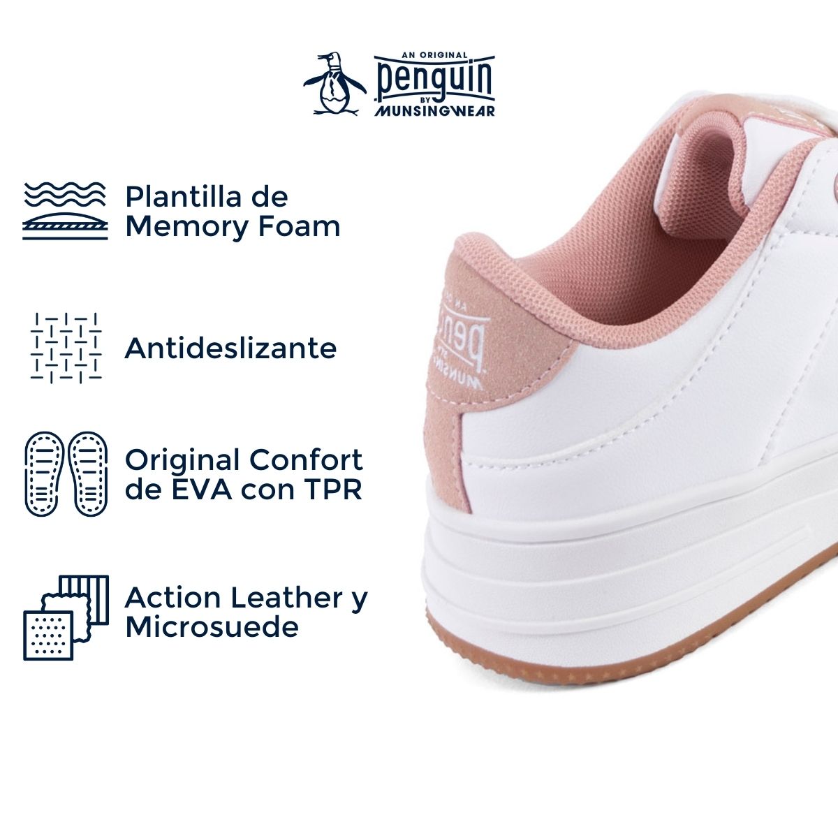 Foto 5 pulgar | Tenis Original Penguin Style Dalia Blanco Para Mujer